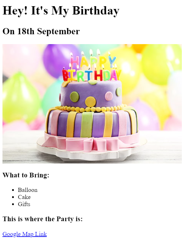 Birthday Ivite Project